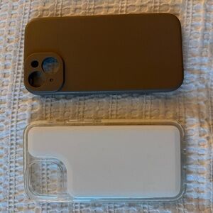 Brown Phone Case and Clear Protective Mag Case